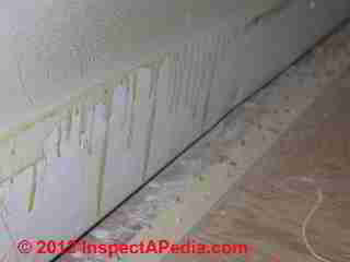 Wall stains © D Friedman at InspectApedia.com 