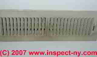 Photograph of stains on a heating or cooling supply register