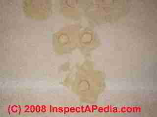 Drill marks where UFFI was pumped into building walls (C) Daniel Friedman