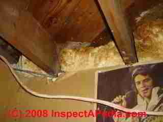 UFFI insulation oozing out in a  basement (C) Daniel Friedman
