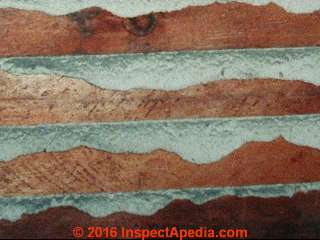 Circular saw kerf marks on sawn wood lath supporting plaster (C) Daniel Friedman