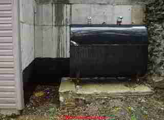 Photograph of a residential outdoor above ground oil tank - was this tank intended for outdoor use? Photo courtesy Arlene Puentes, Kingston NY