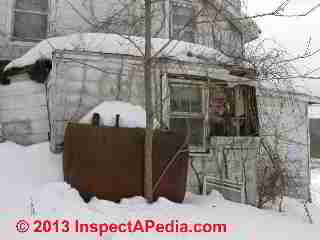 Photograph of an outdoor heating oil tank