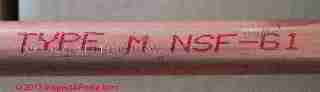 Type M Copper pipe markings (C) D Friedman