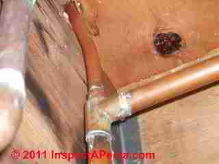 Clogged copper supply pipes (C) D Friedman