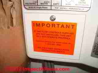 Flow control valve warning for tankless water heater (C) D Friedman