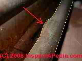 Frozen pipe split pattern (C) Daniel Friedman