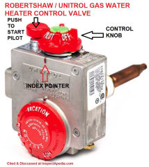 Robertshaw Unitrol Gas Water Heater Valve R110R Unitrol - at InspectApedia.com
