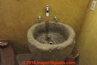 Carved stone bath sink in Las Trancas, Guanajuato (C) Daniel Friedman