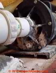 Signs of leak at a hot tub or spa pump impeller assembly (C) Daniel Friedman