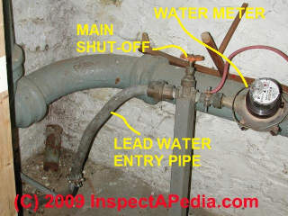 Lead water pipe and cast iron drain (C) Daniel Friedman