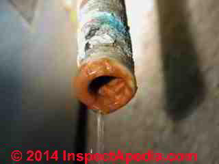 Mineral scale CaCO3 formation on a water supply pipe (C) Daniel Friedman illustrating Langlier Index Scale Formation