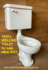 Welling Toilet (Trenton Potteries Co.) for sale at eBay in 2022 - cited & discussed at InspectApedia.com