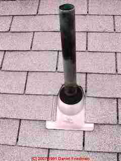 fiberglass-based asphalt roof shingles with a plumbing vent - looking ok to DF