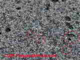 Asphalt shingle blisters converting to pits (C) D Friedman