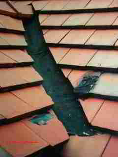 Open clay tile roof valley (C) D Friedman