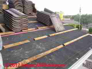 Clay tile roof battens © D Friedman at InspectApedia.com 