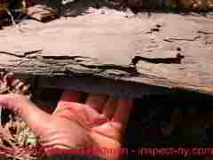 Photograph of soft roofing slates that are worn out
