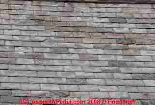 Effloresence marks on slate roofing