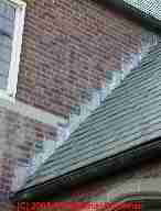 Slate roof with good sidewall flashing to a brick building