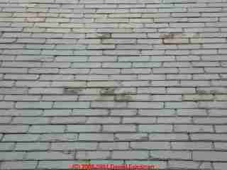 Mineral inclusions in roof slates can lead to holes and leaks