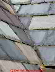Slate roof flashing defects-closed valley caulked