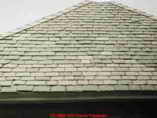 Photos of green roofing slate, probably from Vermont