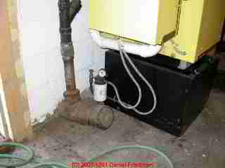 Septic or sewer line exiting a building