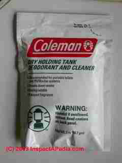Portable toilet disinfectant by Coleman (C) Daniel Friedman