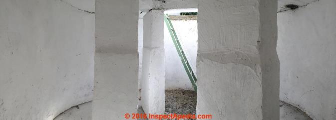 Interior of concrete septic tank converted to storage room (C) InspectApedia.com KH