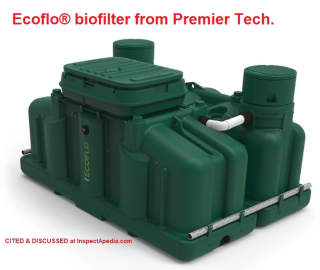 Ecoflo Biofilter from PremierTech cited & discussed at InspectApedia.com