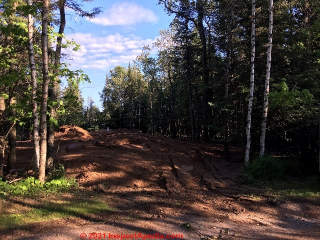 Septic mound system during construction at a northern Minnesota property (C) Inspectapedia.com ChurchH