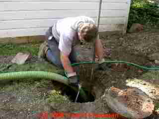 PHOTO of the septic tank washdown after pumping.