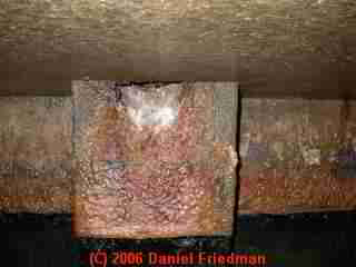 PHOTO of the septic tank baffles from the cleanout port.
