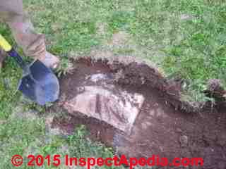 Septic tank cover found just a few inches below ground (C) Daniel Friedman