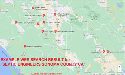 Septic engineers in Sonoma County CA cited & discussed at InspectApedia.com