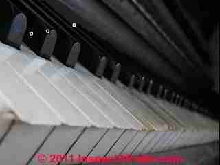 Starr piano keyboard details © D Friedman at InspectApedia.com 
