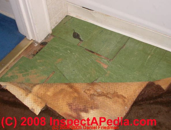 Asbestos containing vinyl asbestos floor tiles
