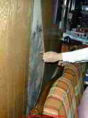 Mold behind basement paneling can be easy to find if you follow the water.