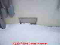 Photograph of a flood vent in use on a New Jersey home in a flood plain area - thanks to Peter Bennett.