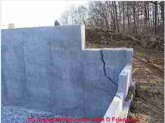 Photograph of a classic shrinkage crack in poured concrete.