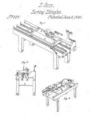 Goss shingle saw patent drawing