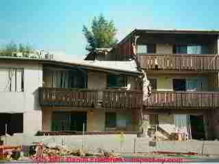 Photograph of building damage near Los Angeles 1994  &copy; Daniel Friedman