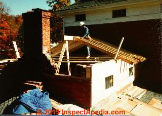 Daniel Friedman framing a raised roof on the rear extension of the Seneca Howland house in Pleasant Valley, NY (C) Daniel Friedman ca 1976