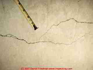 Photograph of shrinkage cracks in poured concrete