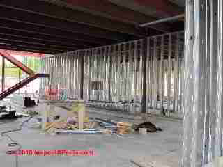 Metal stud framed building under construction Freedom Plains NY (C) Daniel Friedman