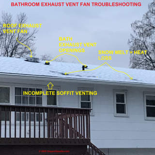 Exhaust vent termination locations on roof (C) InspectApedia.com PH