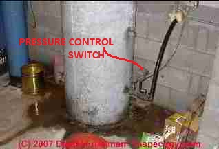 Photograph of a water pressure tank air volume control