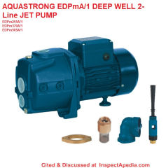 Aquastrong EDPmA/1 2-line deep well jet pump - cited & discussed at InspectApedia.com