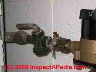 Photograph of a lead water pipe providing water service to a home in New York (C) Daniel Friedman